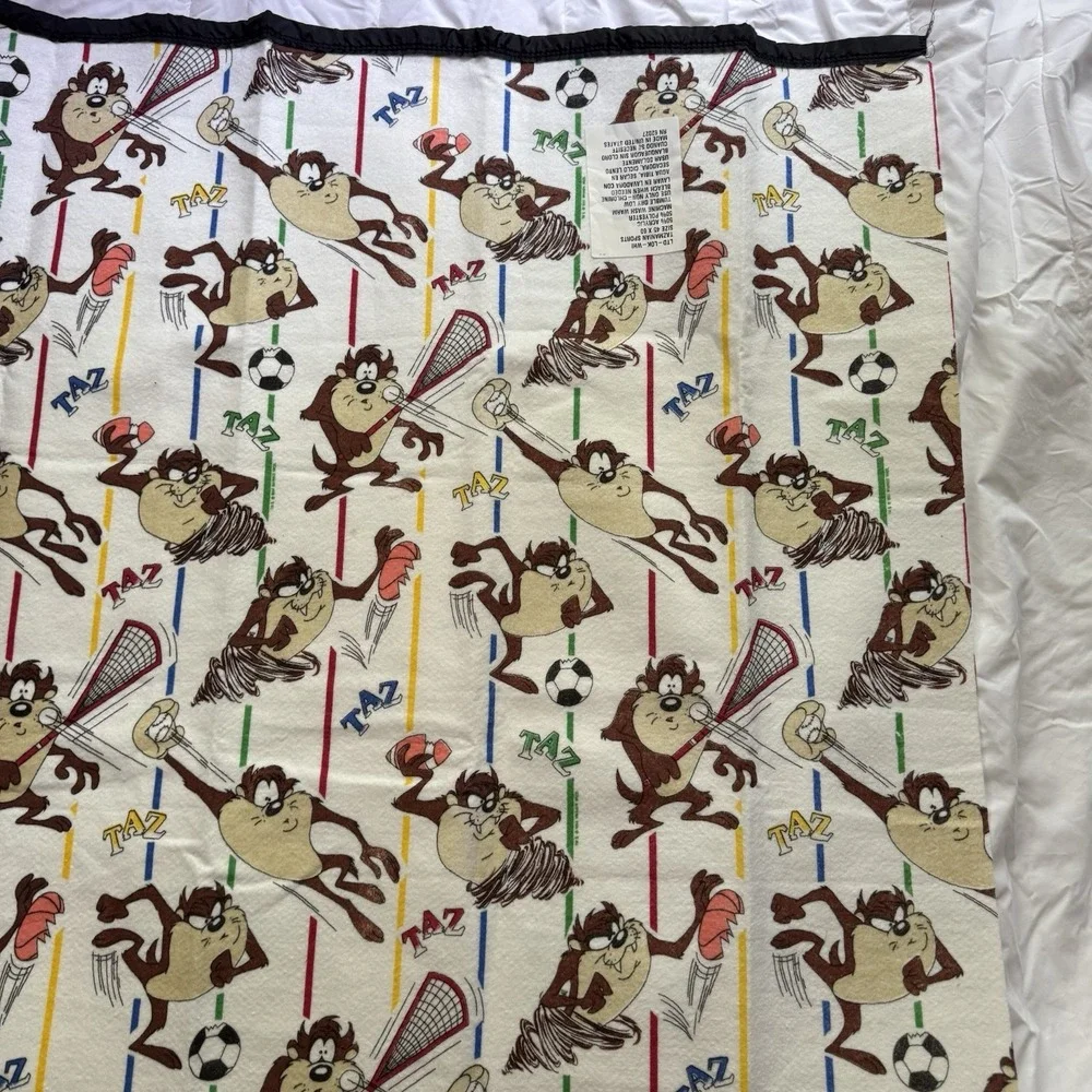 1984 Warner Brothers Taz Tasmanian Devil Throw blanket Vintage New 45x60